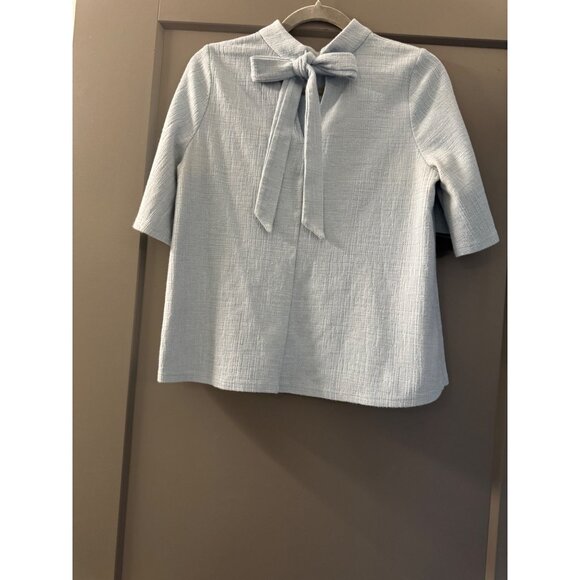 Current Air Womens Light Blue Textured Tie-Back Top S - Picture 2 of 6